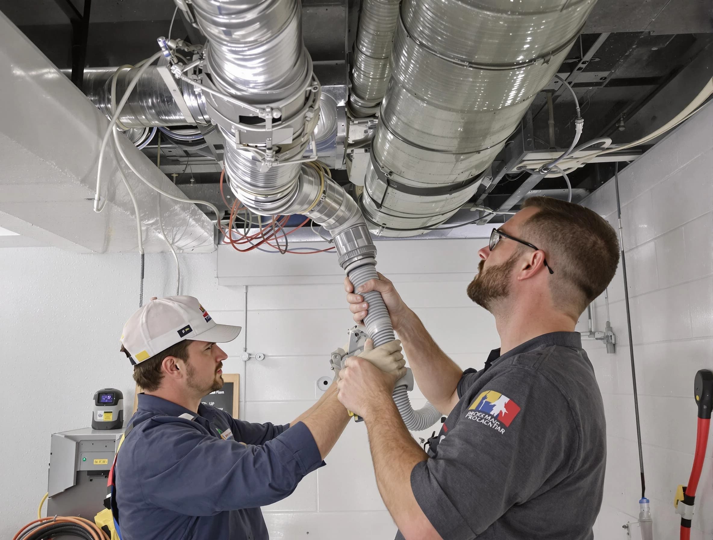 El Monte Air Duct Cleaning technician performing thorough AC duct cleaning in El Monte