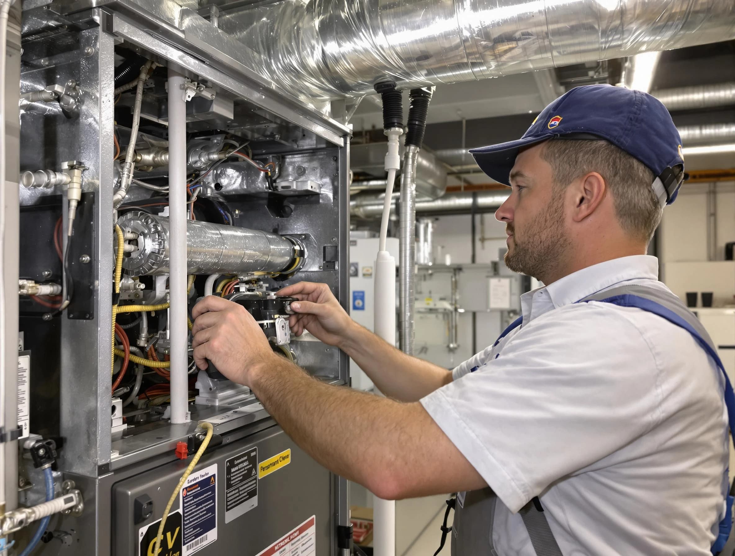 El Monte Air Duct Cleaning specialist performing thorough furnace duct cleaning to improve heating efficiency in El Monte